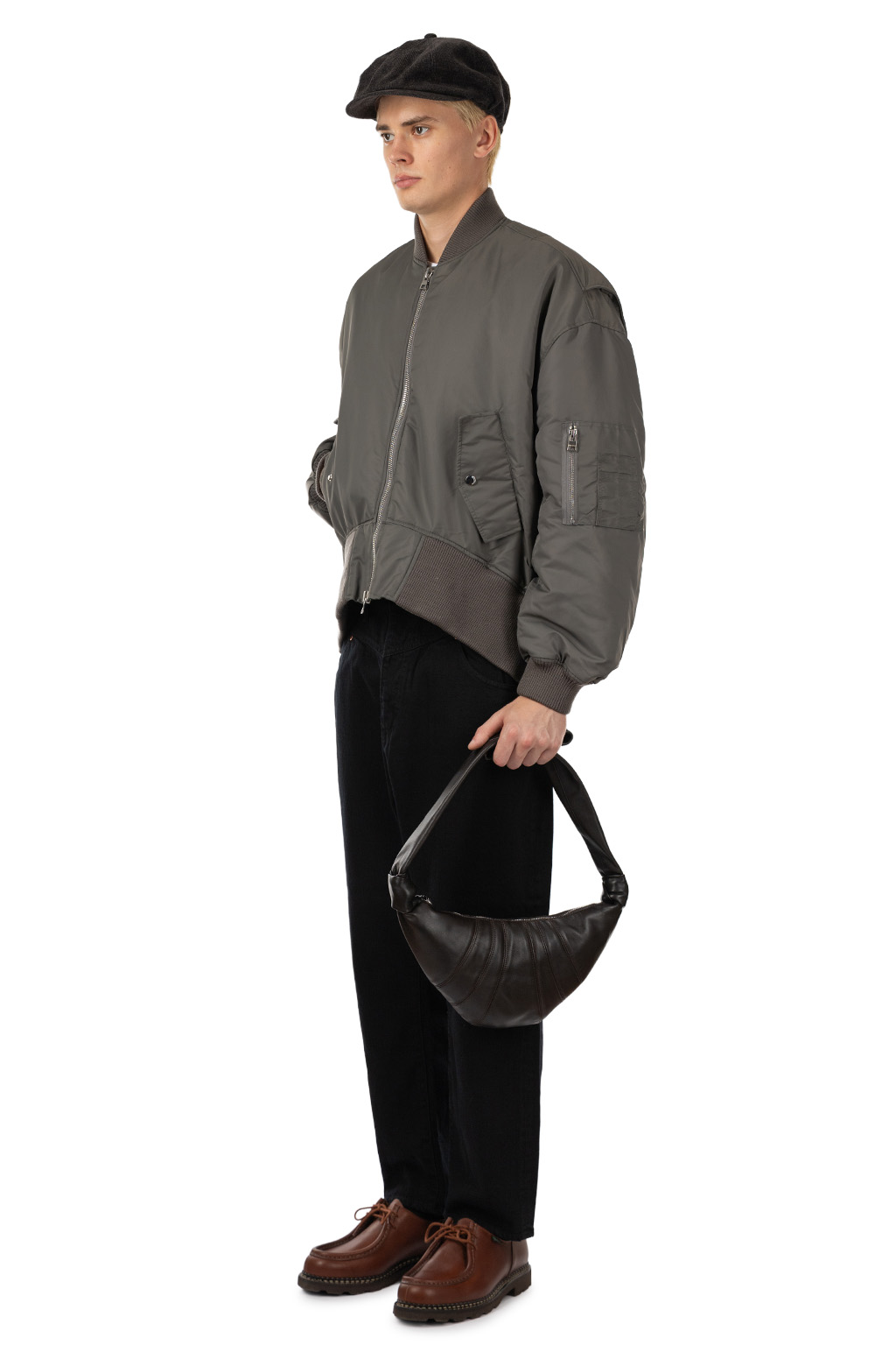 JW Anderson - Oversized Curved Hem Bomber Jacket - Steel